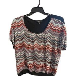 Retro Chevron Y2K Geometric Knit indie Sleaze Dolman Top Boho Chic Blouson 
 XL
